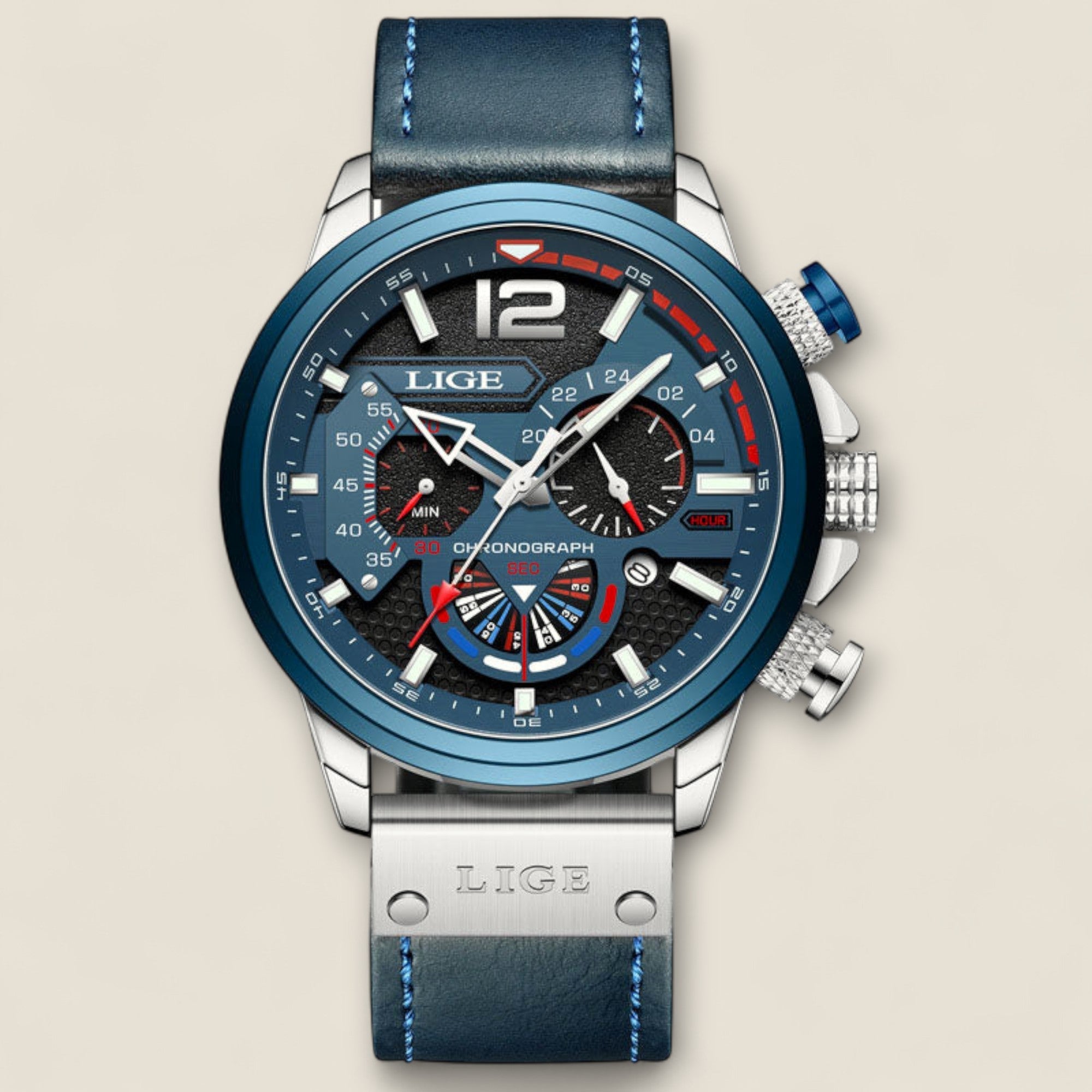Valerio - Leder-Chronographen-Uhr