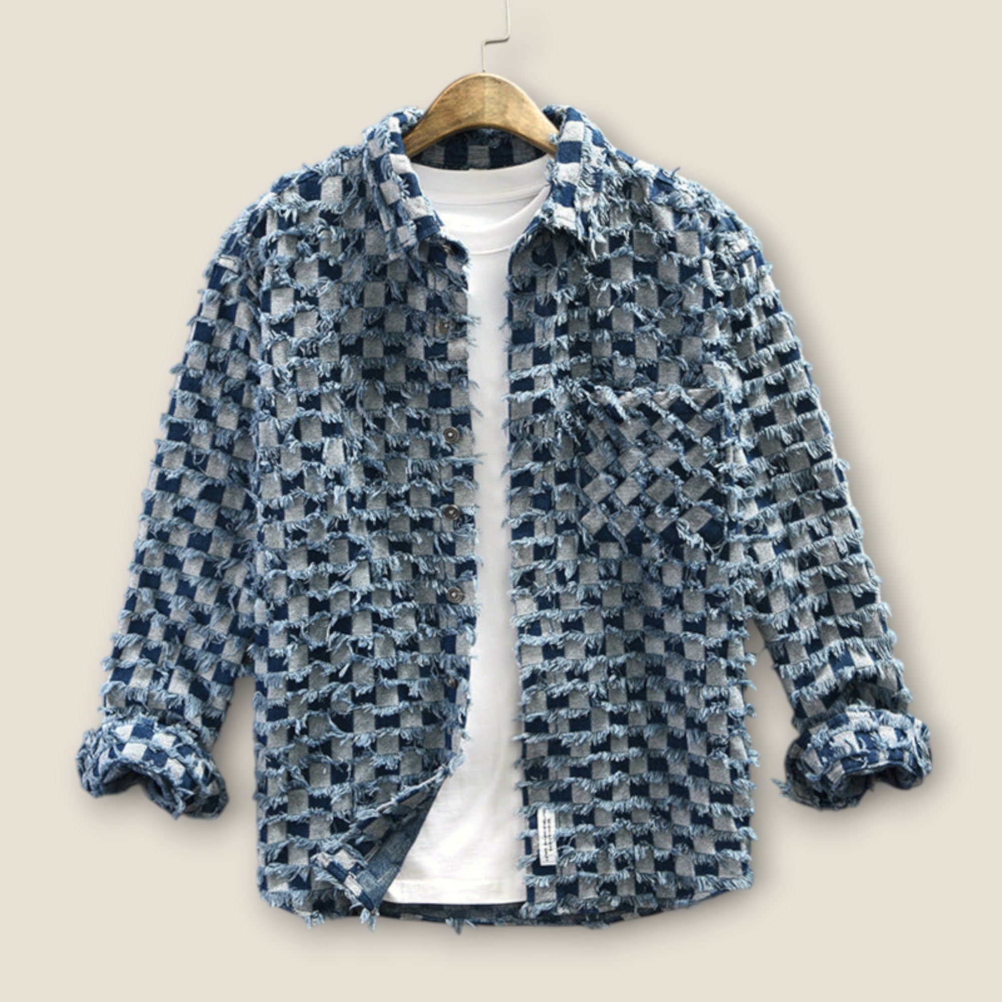 Jackson - Karierte Fransen-Überhemd