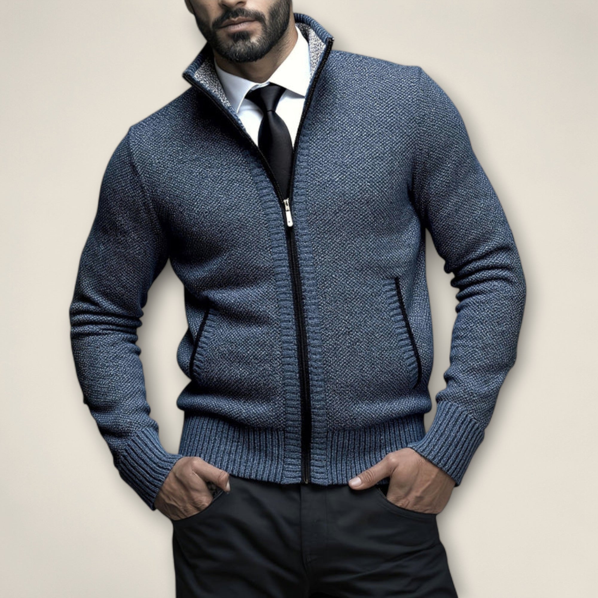 Matteo - Zip-Up Strickpullover